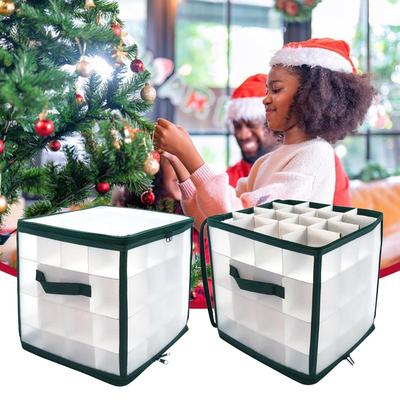 Christmas Ball Storage Box 64 Compartments Large Capacity Foldable Storage Box For Storing Ball Toys And Ornaments