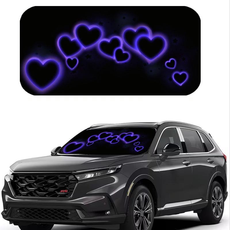 1Pcs Foldable Visor Pattern Windshield Sunshade UV Rays Heat Blocker Keeps Vehicle Cool Unique Design Fit Sedans SUVs Trucks RVs