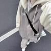 Women's Oversized Retro Color Block Patchwork Hooded Sweatshirt Jacket for Autumn