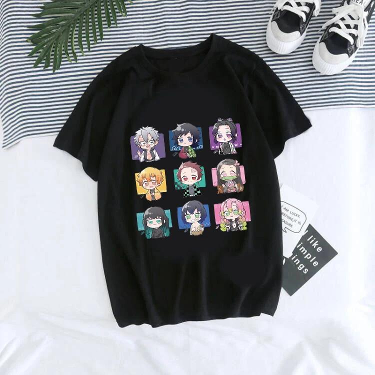Unisex's T-Shirt Kaus Grafis Anime Demon Slayer Uniseks Tanjirou Kamado Kaus Wanita Kimetsu Kaus Wanito Printed Harajuku T-shirt