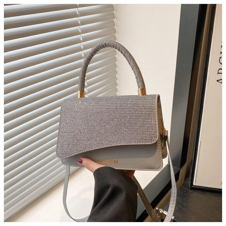 Pu Material Small Shoulder Bag For Daily Use With Letter Printed Glossy Material