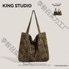 Leopard Print Canvas Shoulder Bag for Women - 2025 Trendy Large Capacity Tote