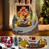 Christmas Village Decoration with Moving Train & Santa Claus - LED Light-Up Musical Indoor Holiday Display Church House Theme