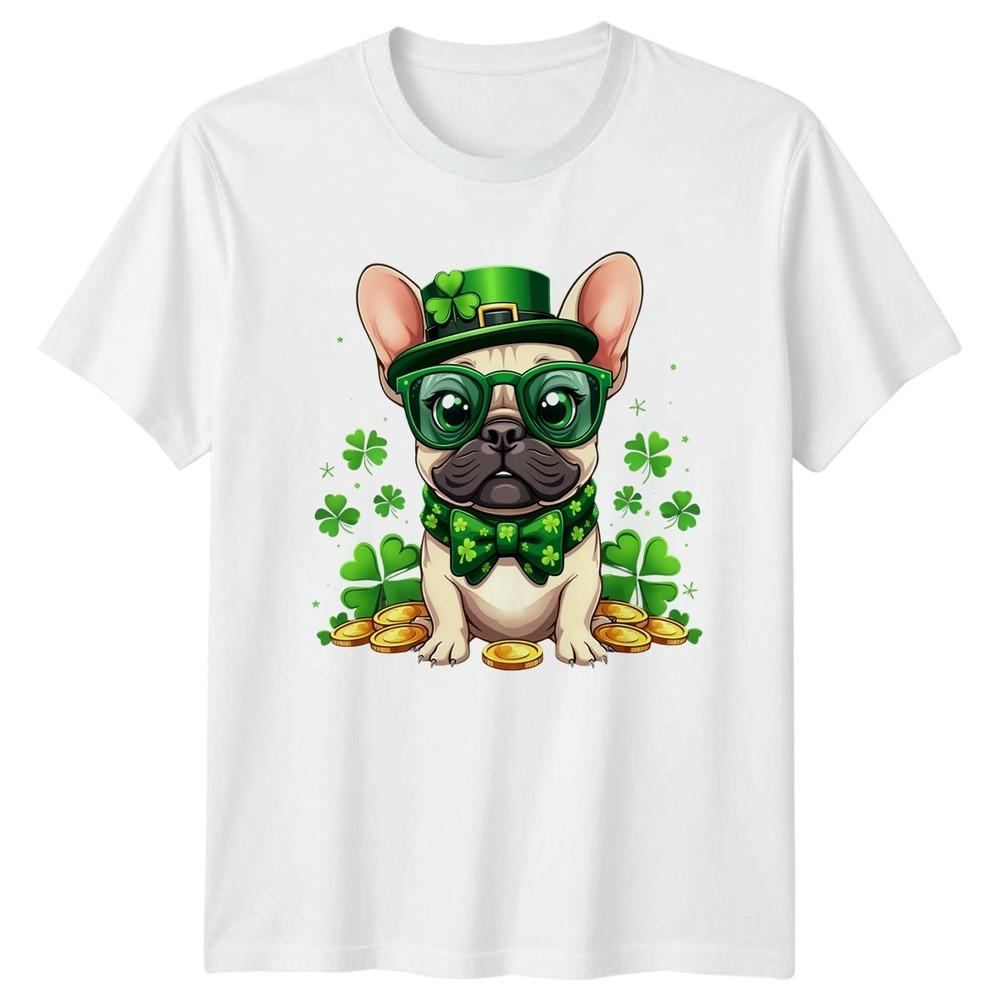 Frenchie Dog Lucky Charm TShirt French Bulldog St Patricks Day S