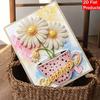 DIY Frameless Pearl Painting Kit Daisy Flowers in Teacup Design 3D Shiny Bead Art Canvas Relaxing Craft for Home Wall Decor Birthday Gift