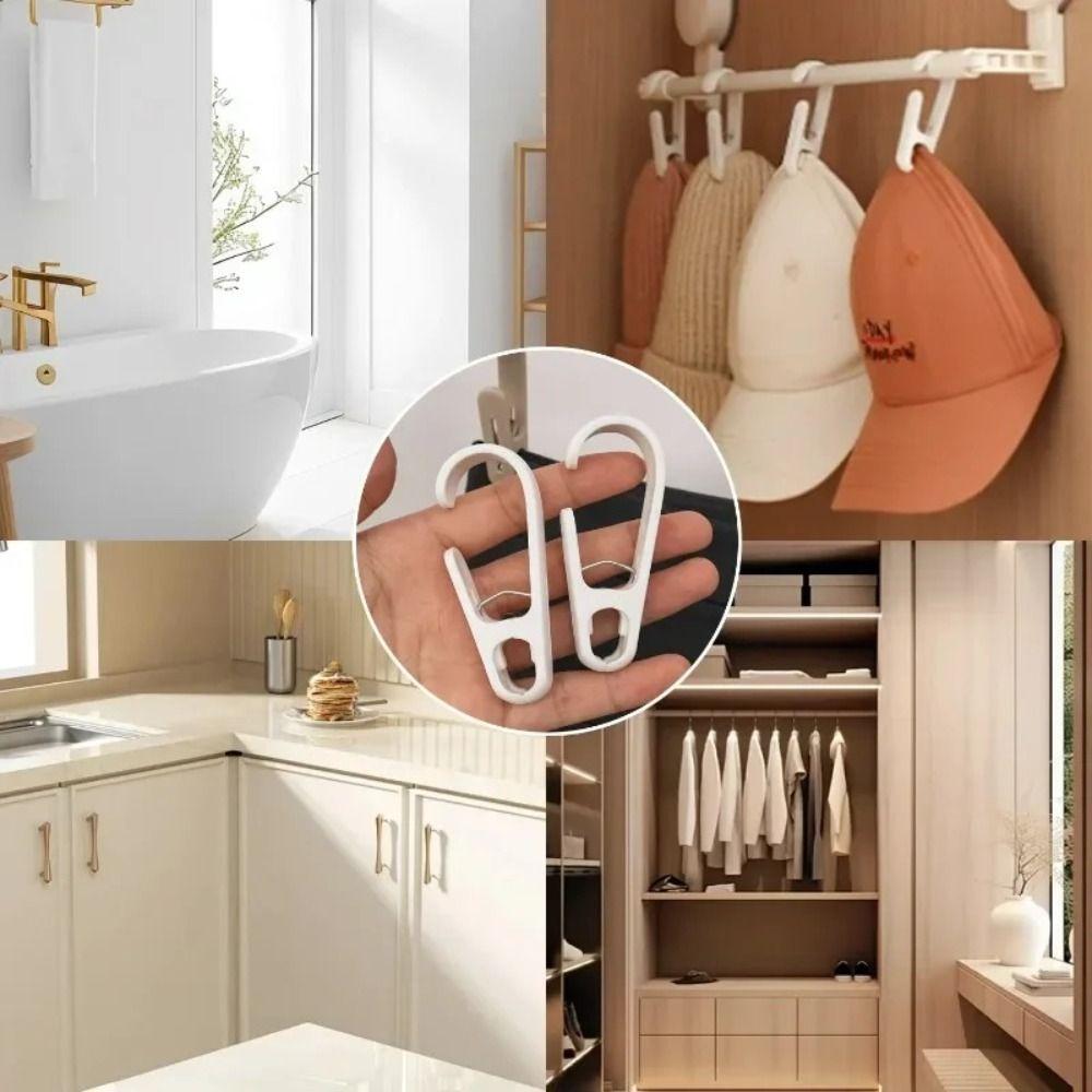 10pcs Multifunctional Laundry Hooks with Clips Hanging Closet Organizer Home Storage Hook Plastic Hangers with Clips