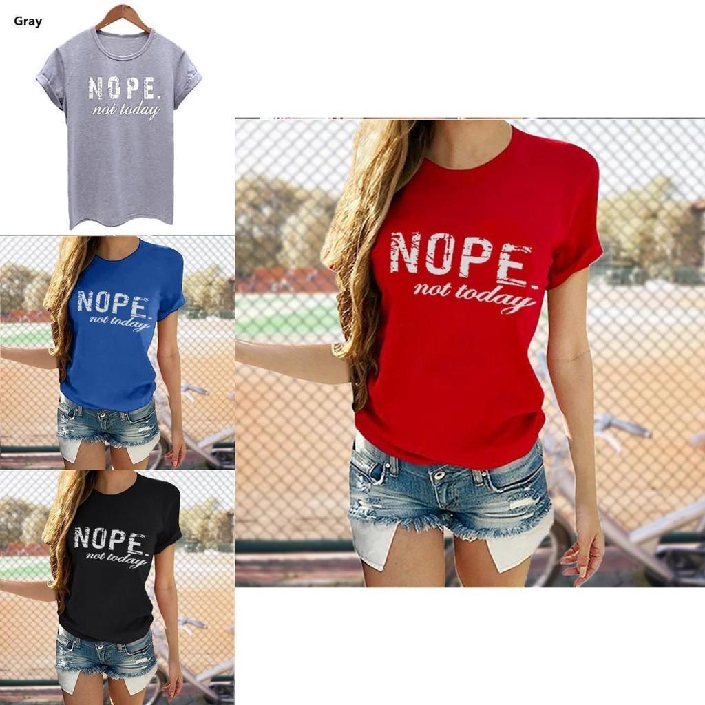 Nein, nicht heute Damen T-Shirt Stilvolles Kurzarm Rundhals Lässiges Lockeres Oberteil