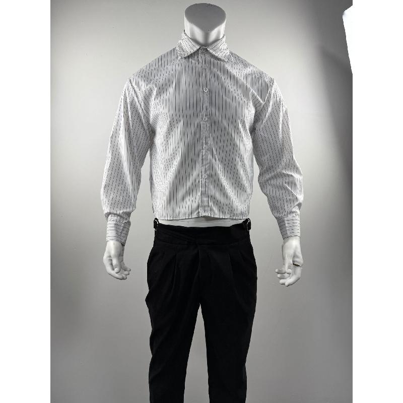 2026 Spring and Autumn New Men's Long-Sleeve Striped Shirt, Loose Short Base Shirt