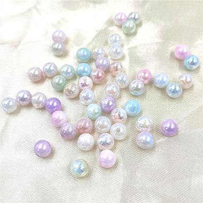 Mode DIY Ohrringe Armband 8/10mm Schmuck Perlenmaterial Runde Perlen AB Farbe Handgefertigte Accessoires Halskette 50 Stück Zweifarbig