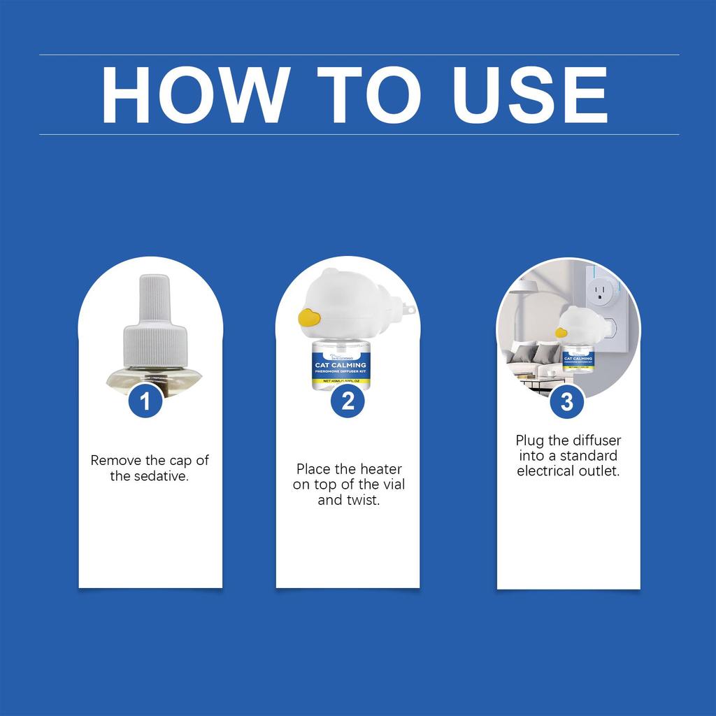 YEGBONG Katzen-Stimmungs-Diffusor-Kit Haustierkatze Griesgrämige Stimmung Pflege-Lösung Mehrkatzen-Konflikt Kratzen