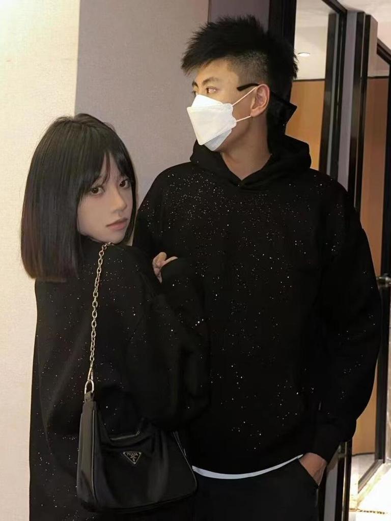 Tide Strass-Kapuzenpullover: Unisex Oversized Glänzendes Sweatshirt für Herbst & Winter