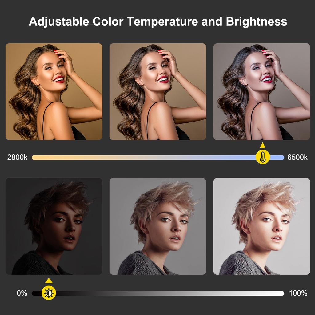 Andoer 1 Packung LED-Videolicht-Set, 45 W, Fotografie-Fülllichtpaneel, 2800 K–6500 K, verstellbar