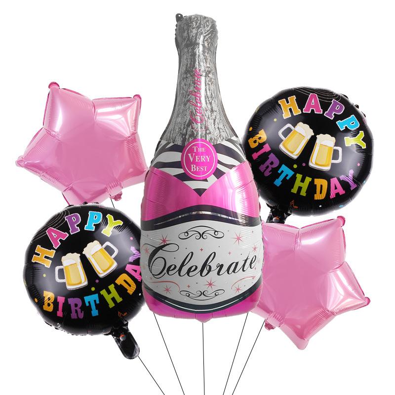 

Алюминиевая пленка воздушный шар виски шампанское игристое вино бокал бутылка пентаграмма набор для вечеринки 18