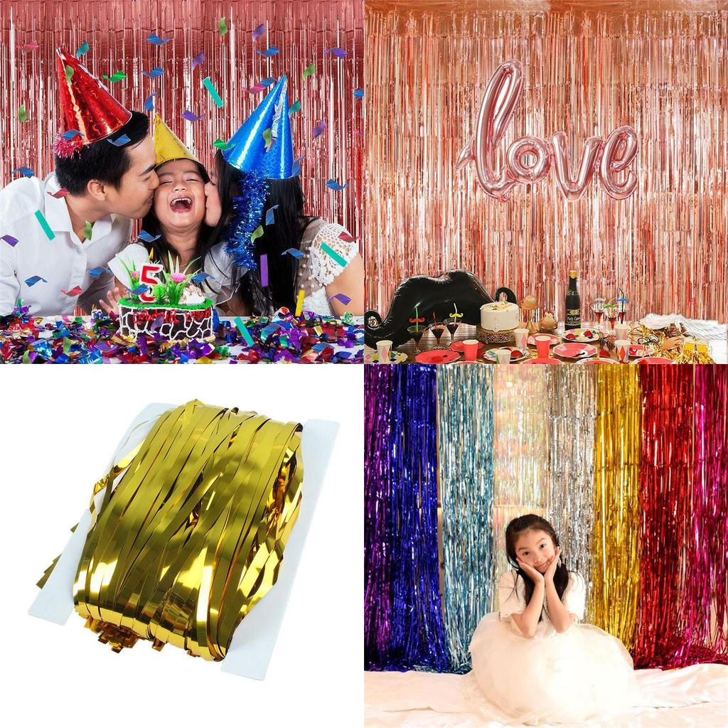 Vibrant Metallic Party Curtains For Birthday And Wedding Decorations