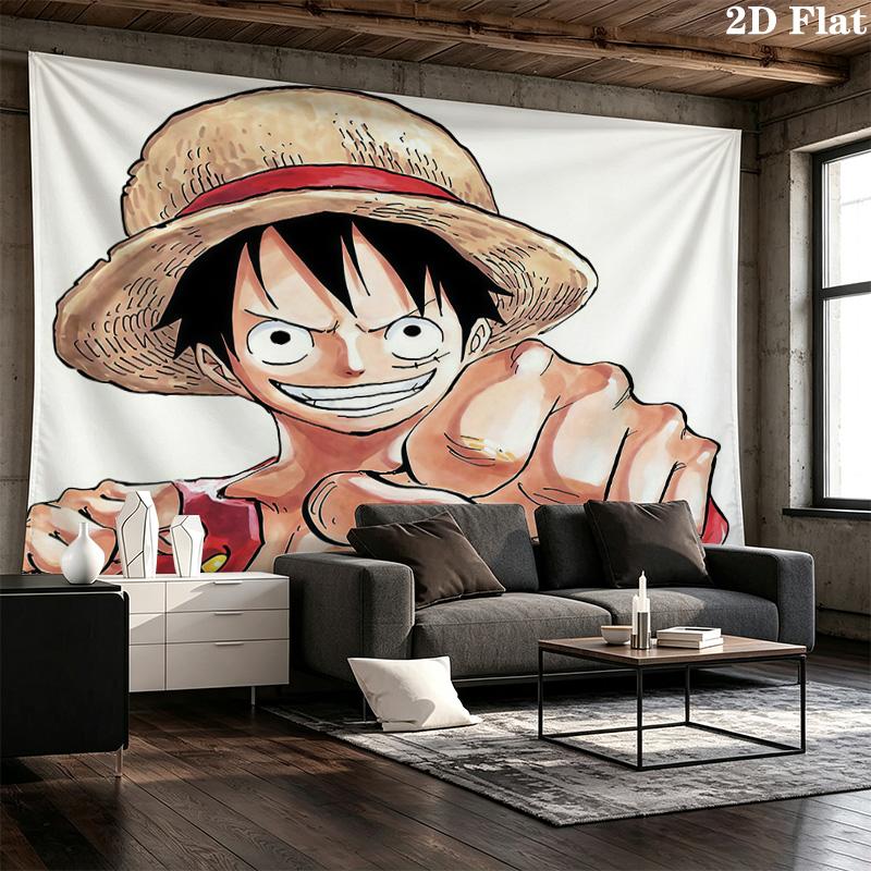 One Piece Monkey D Luffy Wall Tapestry Aesthetic Wall Hanging Printed Fabric Blanket Decorative Tapestries For Bedroom Living Room Home Decor