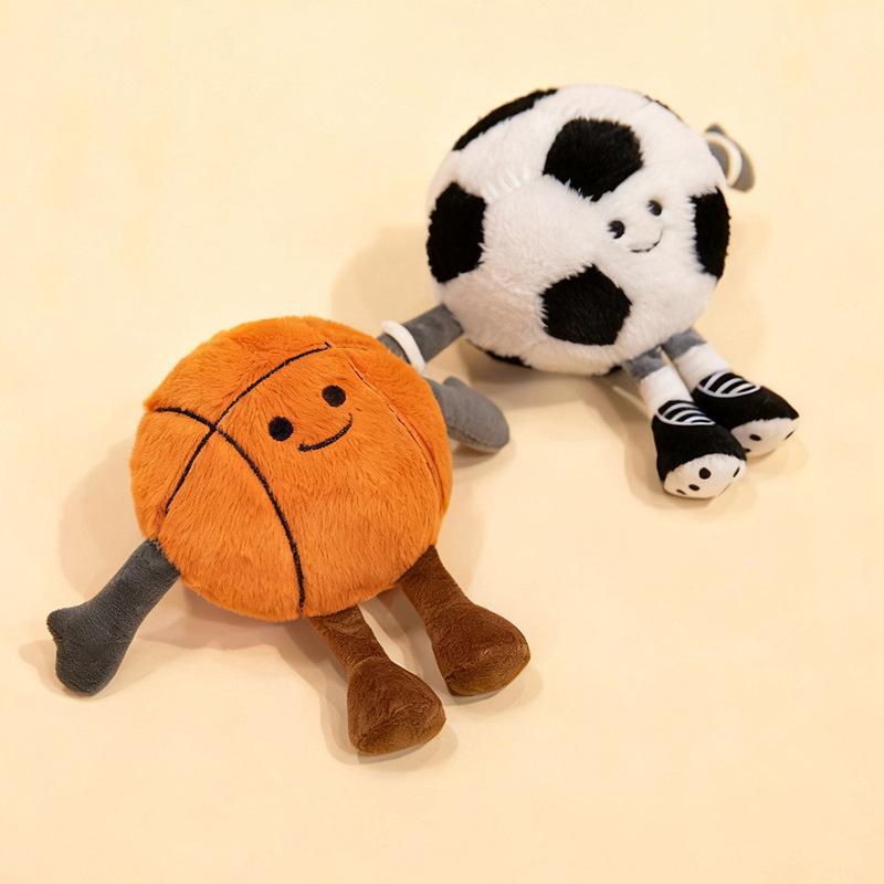 Cute Ball Tennis Golf Plush Toy Football Basketball Doll Bag Pendant Keychain Gift