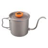 Outdoor Ti Pour Over Coffee Kettle 400ml Gooseneck Tea Kettle with Thermometer and Folding Handle