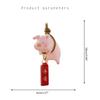 Car Rear View Mirror Pendant with Chinese Character Cute Swing Lucky Pig Piggy Hanging Ornament Auto Interior Decor