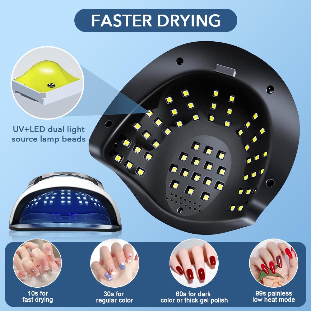 Professional UV LED Nail Lamp for Nails Gel Polish Foot Curing Lamps Large Touch Screen UV Nail Dryer Light with 72 LEDs