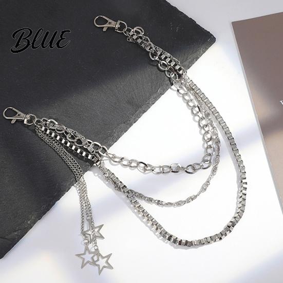 Metal Buckle Waist Belt Chain Titanium Steel Multi Layer Design