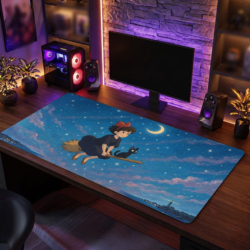 Big Mouse PadKiki's Delivery Service Jiji Extended Soft Desk Mat Gaming Office Computer Table Decor Mat