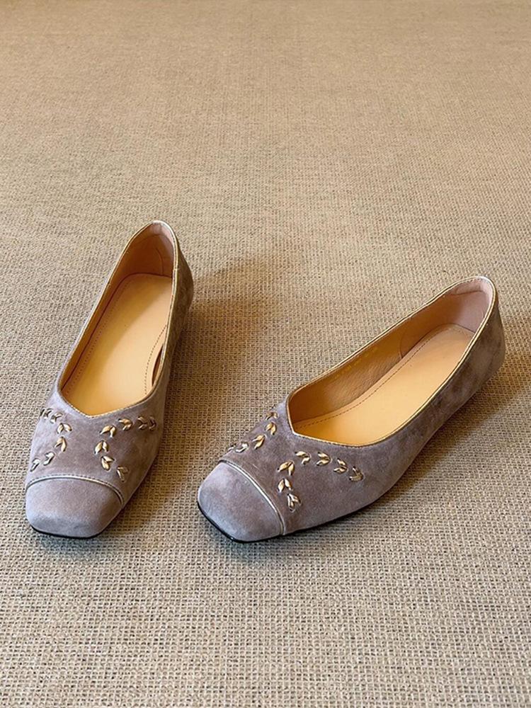 

Модель из овчины~ натуральная кожа французский квадратный носок клиновидный каблук нишевый дизайн чувство мелкий вырез туфли бабушки женские ретро туфли-лодочки 40 фиолетовый