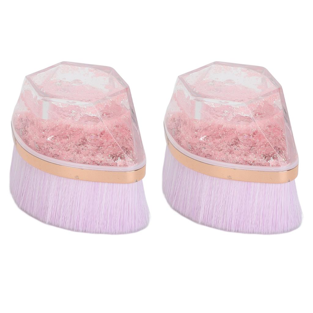 2 Pcs  Makeup Brush Purple Flat Top Rhombus Makeup Brush with Storage Box