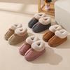 Women's Winter Thick-Soled Non-Slip Fleece-Lined Cotton Slippers - Wool-Lined, Heel-Covering, Outdoor & Indoor Use