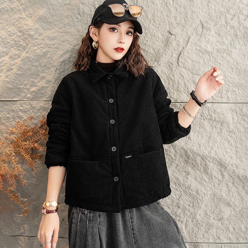 

2025 Autumn/Winter Versatile Cotton Jacket - Thin, Fashionable, Loose, Casual, Solid Color, Warm, Cotton-Padded Coat 4XL (for 148-166 lbs)