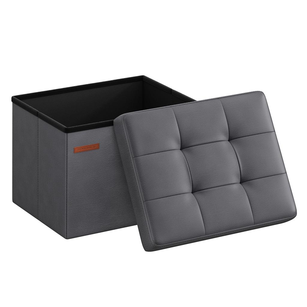 SONGMICS Mazie Collection Foldable Storage Storage Synthetic 40cm 130kg Weight Suitable for Living and Simply LSF100G01 - Ottoman, Stool, Bench, Box,