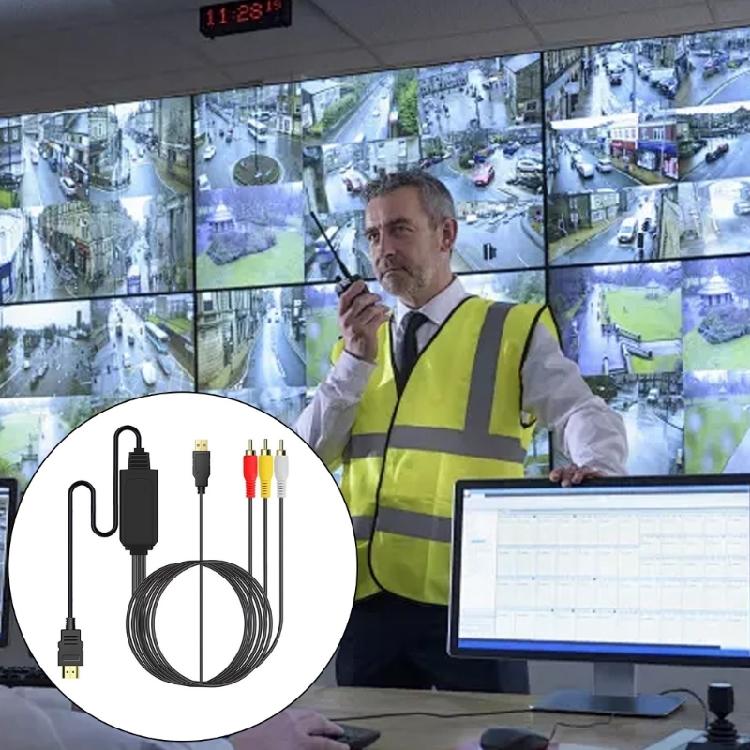 3RCA To Hdmis Adapters 1080P Resolution Converter Supporting NTSC Format for Home Theater Devices Gaming Consoles