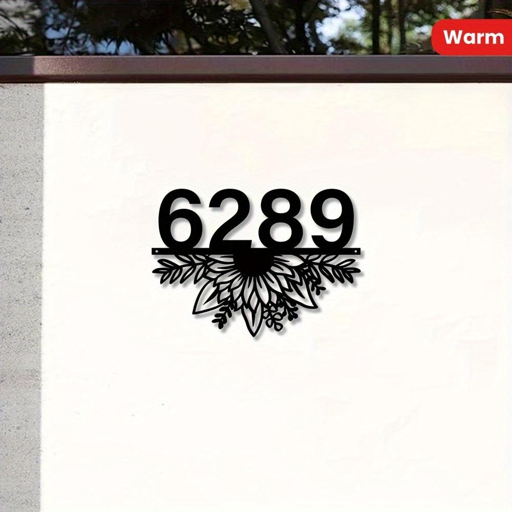 Custom Metal Floral Address Sign Personalized Outdoor Indoor Wall Art Home Decor