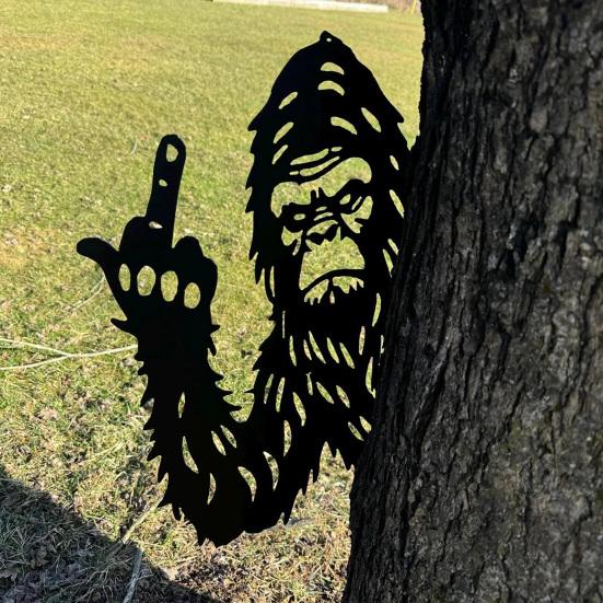 Peeping Animal Sign Metal Middle Finger Squirrel Sign Outdoor Flipping