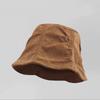 1Pcs Korean Style Foldable Travel Outdoor Hat Corduroy Pleated Bucket Hat For Women Solid Color Soft Casual Sun Hat