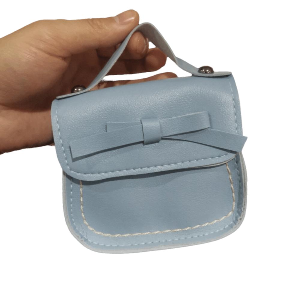 

PU Leather Bow Shoulder Bag Solid Color Children Small Bag Casual Bow Crossbody Bag Streetwear синій