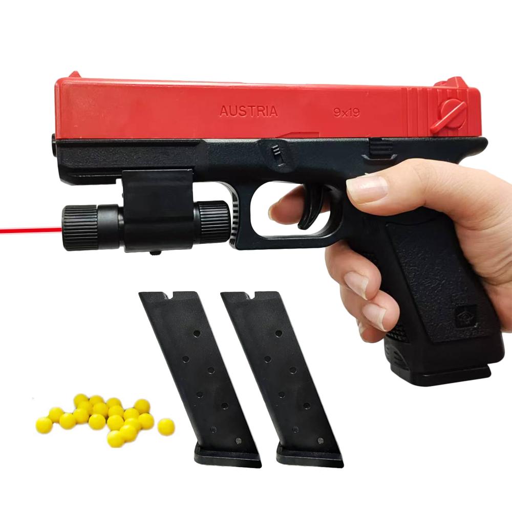 

Ручной игрушечный пистолет G17 с нижним магазином и лазерной мягкой пулей для страйкбола, спортивное оружие CS для детей в подарок
