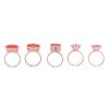 5pcs Microblading Tattoo Rings Cups Stainless Steel Rose Golden Tattoo Ink Rings Cups