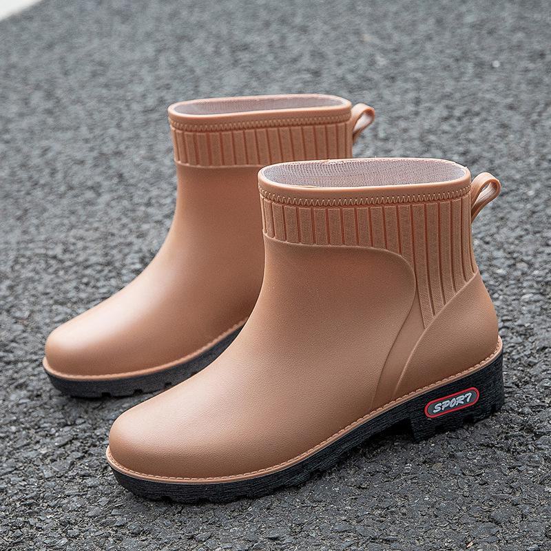 Women's Waterproof Warm Velvet Rain Boots - Stylish, Non-Slip, Wear-Resistant Rubber Shoes