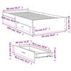 VidaXL Bed Frames and Drawers, Slatted Bed Base, Adult Bed, Single Bedroom Bed Interior, Sonoma Grey 90x200 3280431