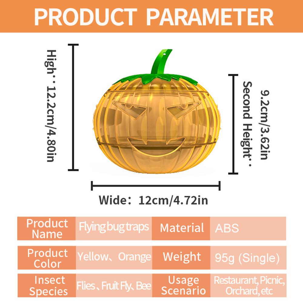 Pumpkin-shaped Safe and Efficient Fruit Fly Trap, Suitable for Indoor and Outdoor Use, Hanging
