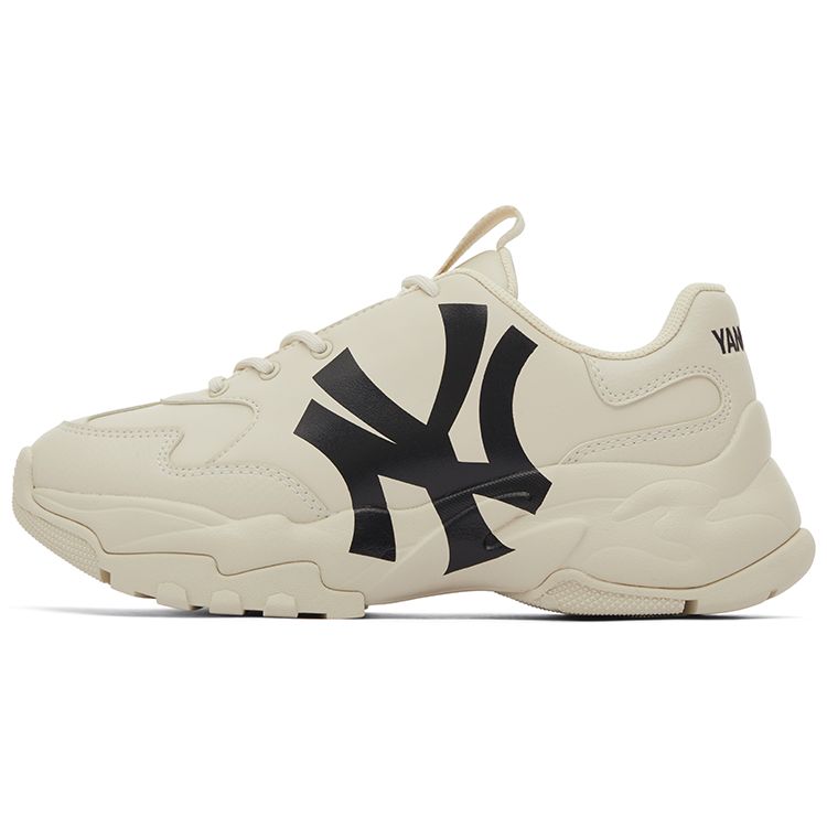 MLB Big Ball Chunky Classic Rétro Amélioré Impression Hauteur Augmentée Basse Top Chaussures de Papa Baskets Unisexes Beige 3ASHC104N-50BGS 41 beige