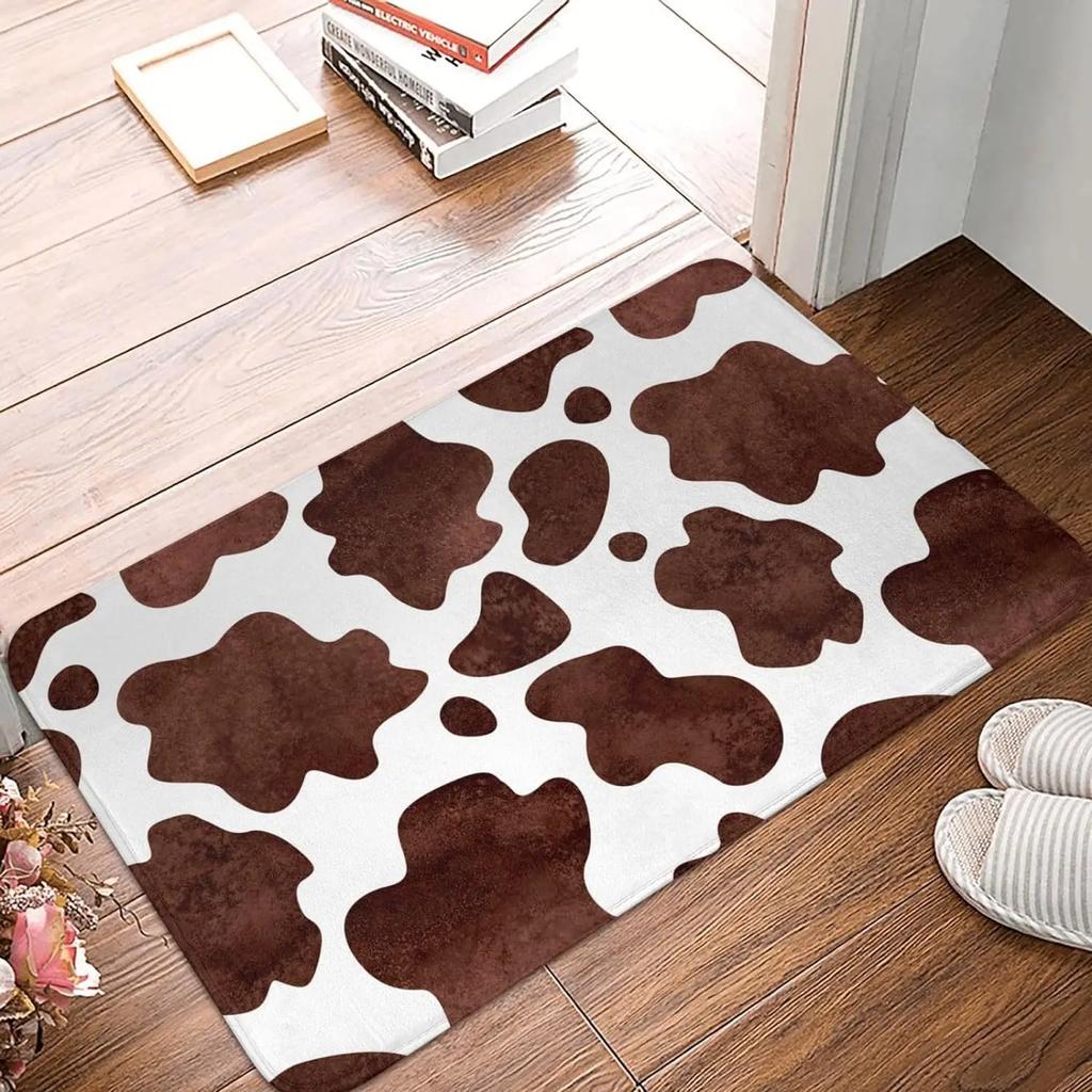 Western Cowhide Cow Print Bath Mats Bathroom Decor Bath Rug Non-Slip Floor Rug Carpets for Kitchen Bathroom Living Room Decor