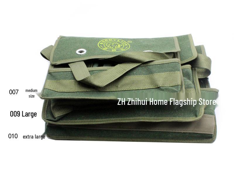 Durable Multifunctional Canvas Electrician Tool Bag - Large Size, Wear-Resistant, Single Shoulder Design