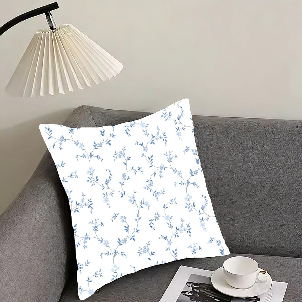 Fashion Small Florals Cushion Cover Elegant Comfort Pillowcase Sofa Bed Doublesided Printed Invisible Zipper Home Decor