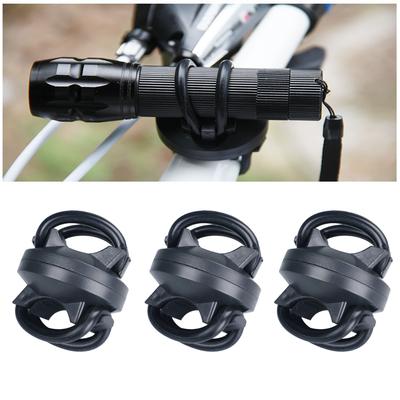 3 szt./zestaw Uchwyt na latarkę 360 stopni Regulowany Uniwersalny Zacisk Montażowy na Lampkę Rowerową do Roweru Czarny Taktyczny Stojak na Światło