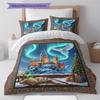 Cartoon Pattern Bedding Quilt Set Quilt Cover Pillowcase Home Decoration Birthday Gift (1 * duvet cover + 2 * pillowcase, without core)
