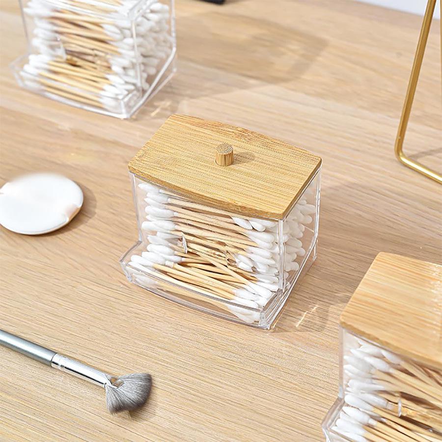 Transparent Cotton Swab and Toothpick Storage Jar