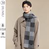 JIUMU Men's Plaid Wool Cashmere Scarf
