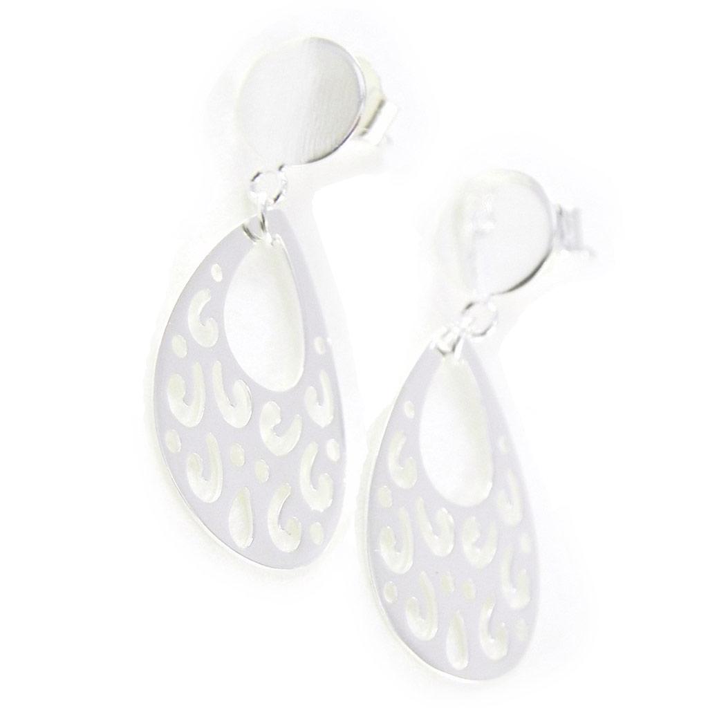 Les Trésors De Lily [G3416] - Silberne 'Choreographie'-Ohrringe - 26x14 mm