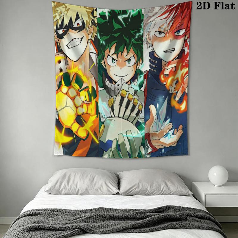 My Hero Academia Wall Tapestry Aesthetic Wall Hanging Printed Fabric Blanket Decorative Tapestries for Bedroom Living Room Home Decor